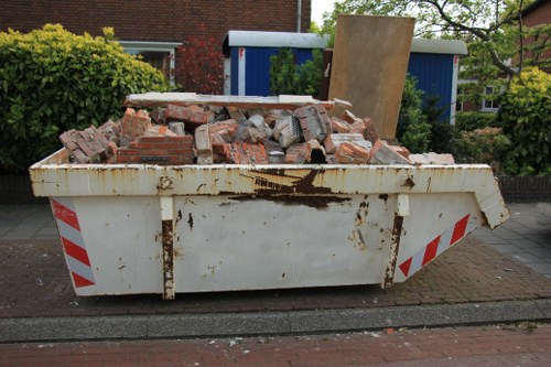 Construction site with waste materials