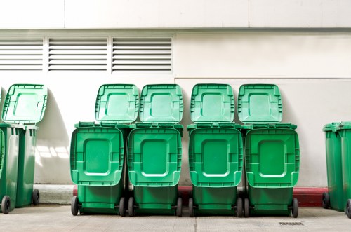 Family using a skip for home renovation
